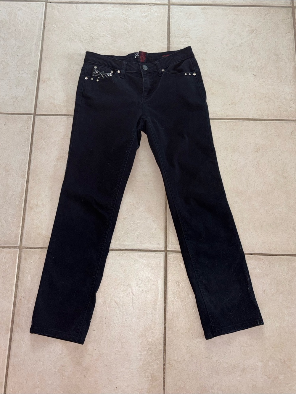 Earl Jeans Black Straight-Leg Jeans with Stud Accents